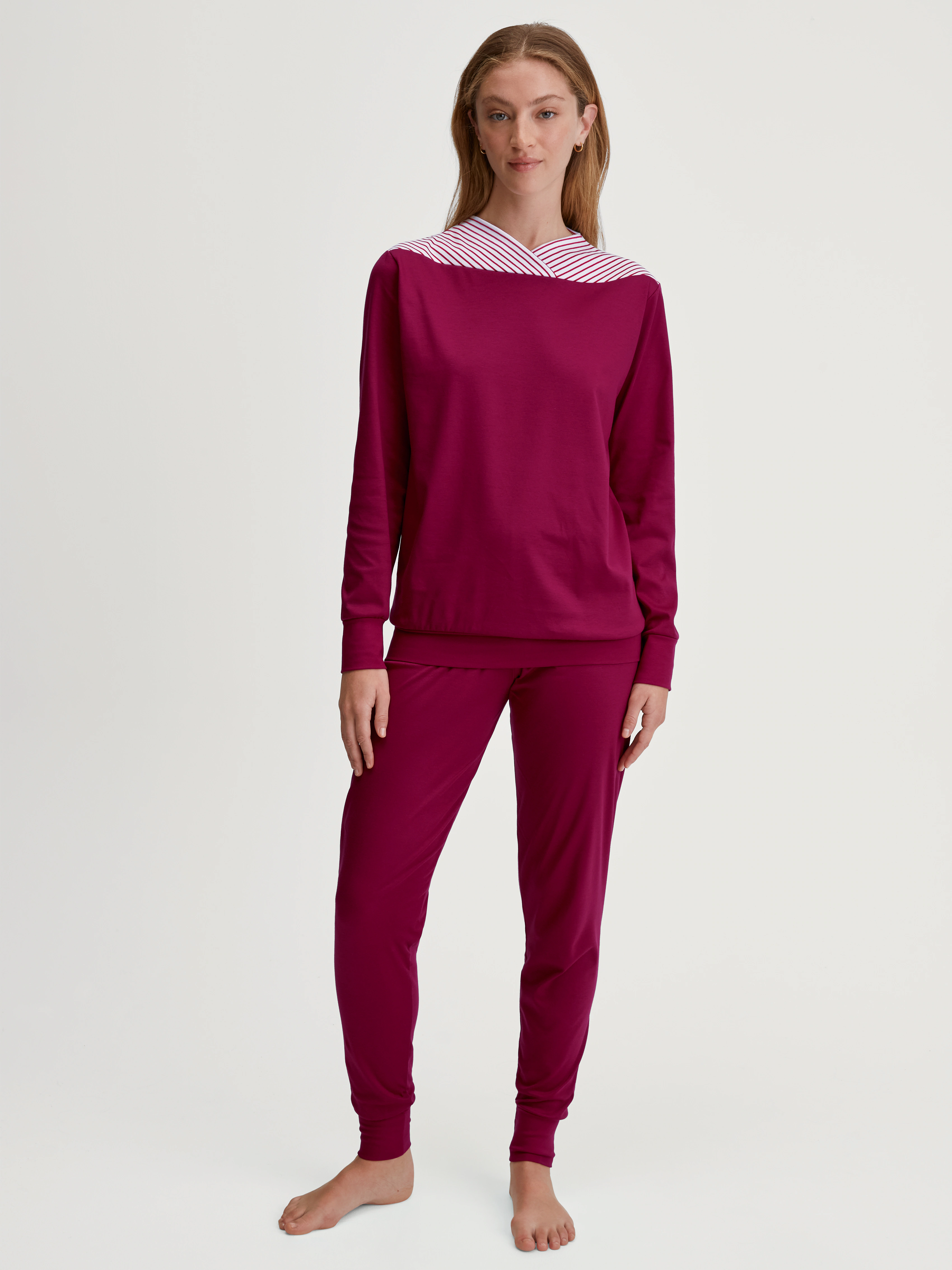 CALIDA Schlafanzug "Soulmate", (2 tlg.), Langarm, Pure Cotton, weich, beque günstig online kaufen