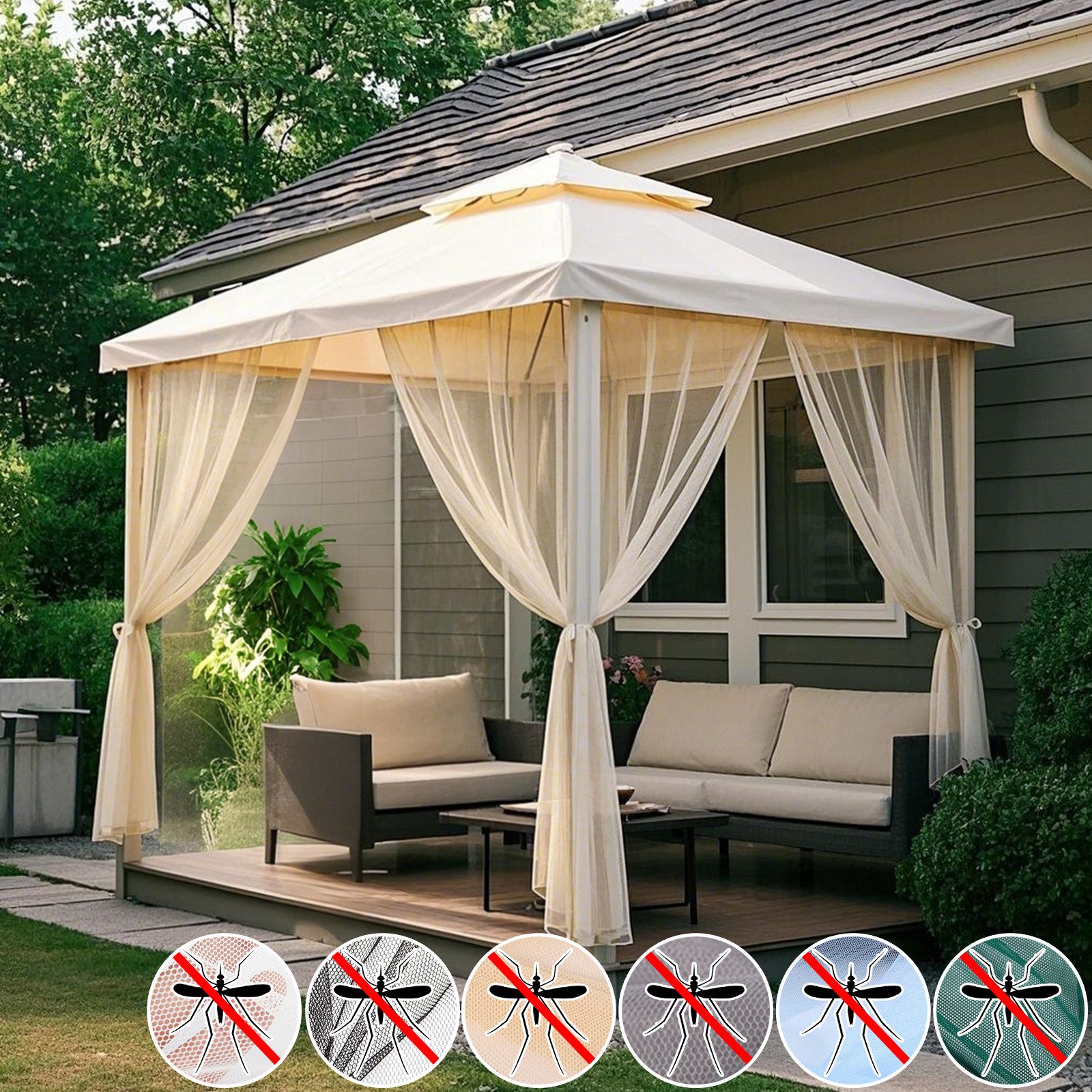 BTTO V&G Vorhang Moskitonetz,Outdoor Vorhang,DIY Größe, günstig online kaufen