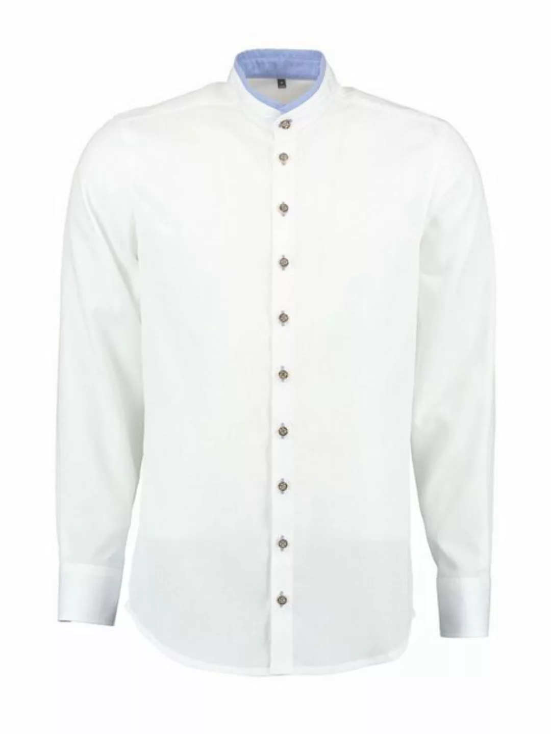 Gipfelstürmer Trachtenhemd Hemd Stehkragen 420003-3855-142 weiß mittelblau günstig online kaufen