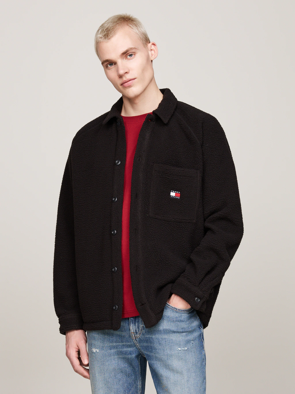 Tommy Jeans Hemdjacke TJM XS BADGE TEDDY OVERSHIRT günstig online kaufen