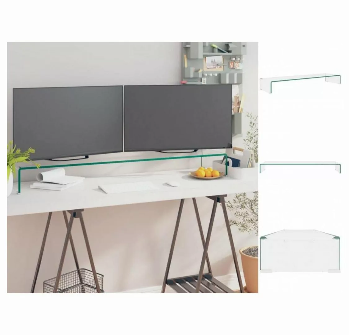 vidaXL TV-Schrank TV-Tisch Bildschirmerhöhung Glas Transparent 110x30x13 cm günstig online kaufen