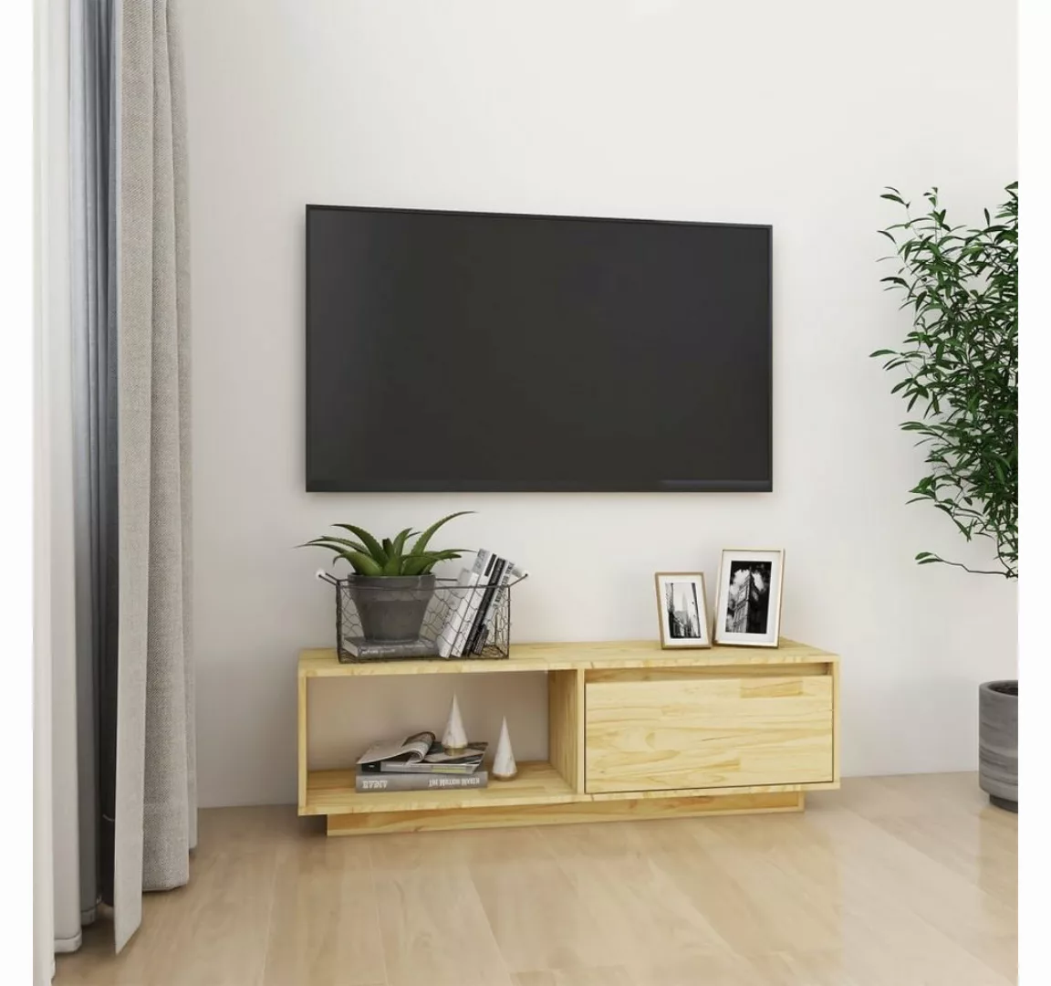 vidaXL TV-Schrank TV-Schrank 110x30x33,5 cm Massivholz Kiefer Lowboard günstig online kaufen