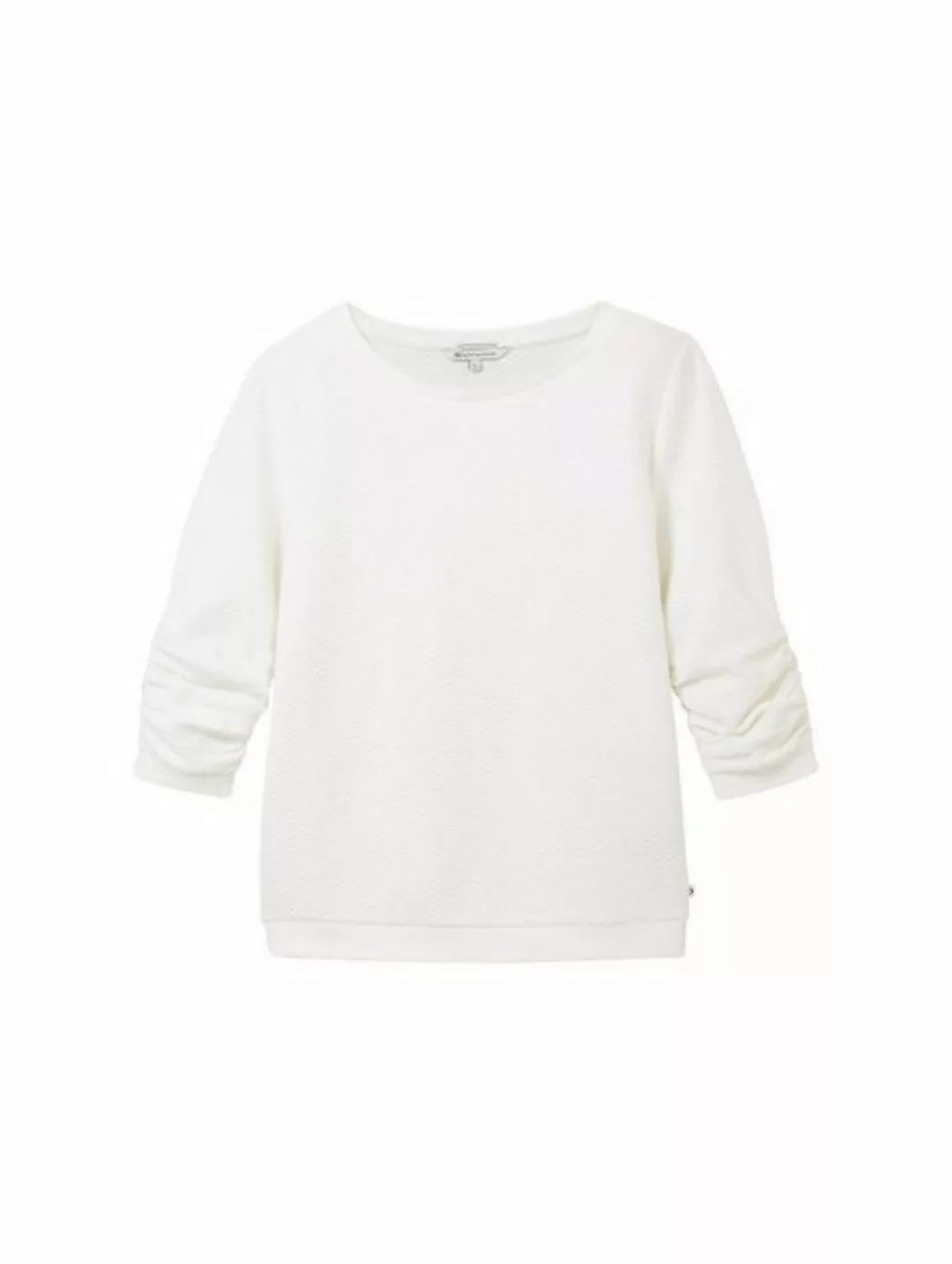 TOM TAILOR Denim T-Shirt structured sweat, off white günstig online kaufen