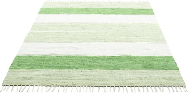 THEKO Teppich »Stripe Cotton, handgewebt«, rechteckig, 5 mm Höhe, Flachgewe günstig online kaufen