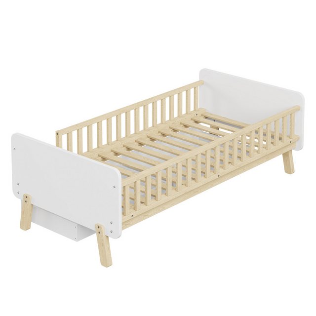 Gotagee Kinderbett Einzelbett 90x190cm Massivholz Holzbett Schubladen Bett günstig online kaufen