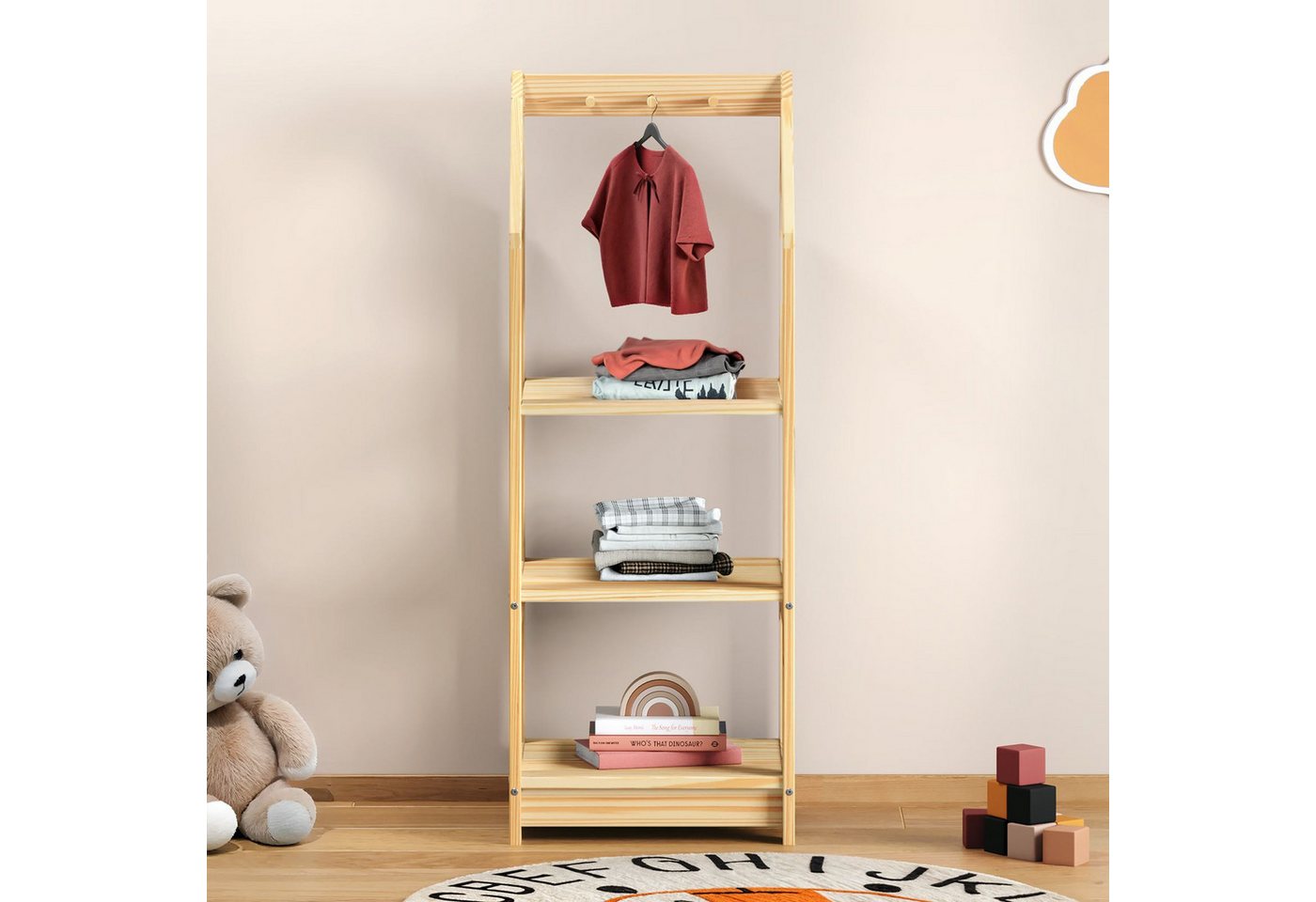 IDIMEX Kinderkleiderschrank SALLY Kinder Regal Hausform kinderzimmer kinder günstig online kaufen