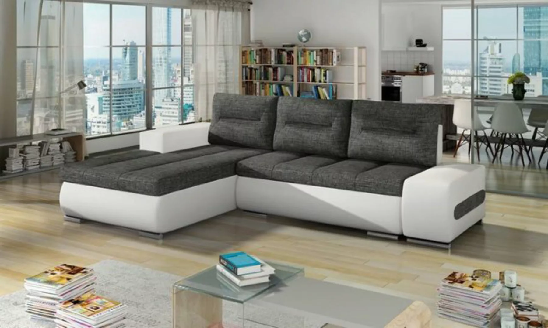 JVmoebel Ecksofa, Ecksofa Sofa Couch Eck Polster Sitz Schlafsofa Bettfunkti günstig online kaufen