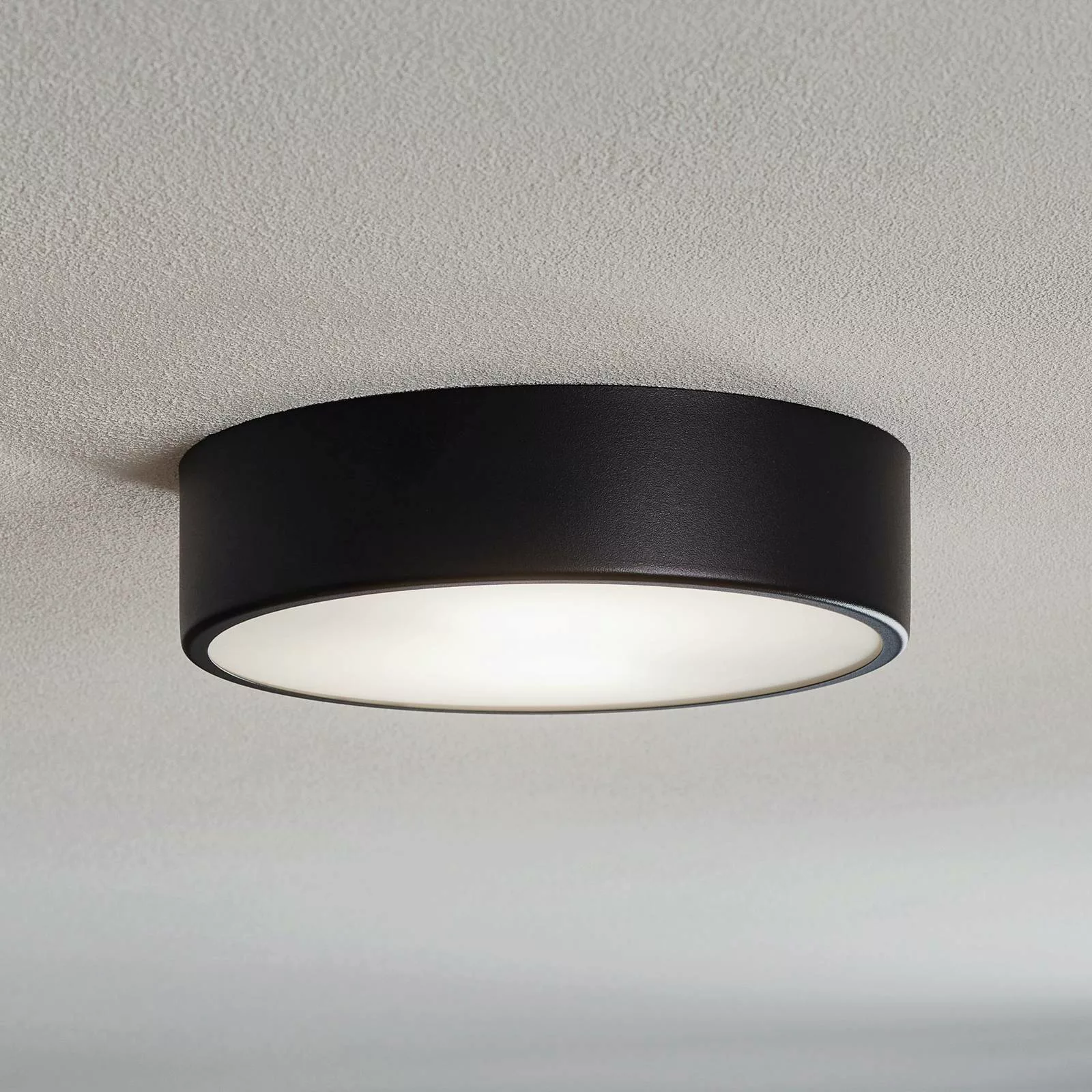 Deckenlampe Cleo 300, schwarz, Sensor, IP20, Ø 30 cm, Metall günstig online kaufen