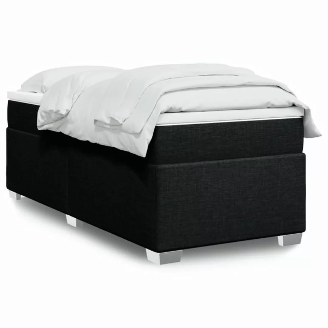 furnicato Bettgestell Boxspringbett mit Matratze Schwarz 100x200 cm Stoff günstig online kaufen