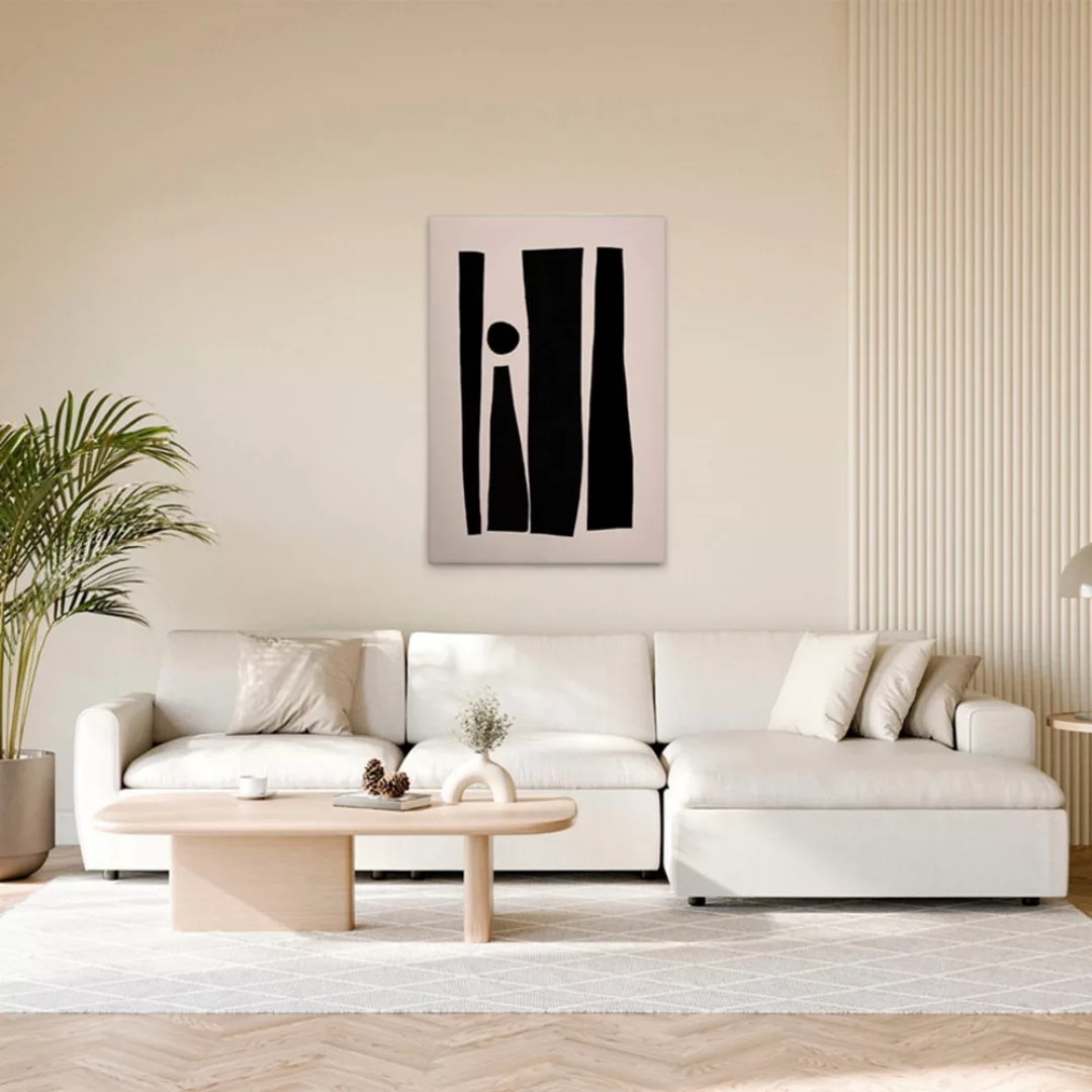 A.S. Création Leinwandbild "Abstract 1 - Wandbild Creme Schwarz Keilrahmen günstig online kaufen