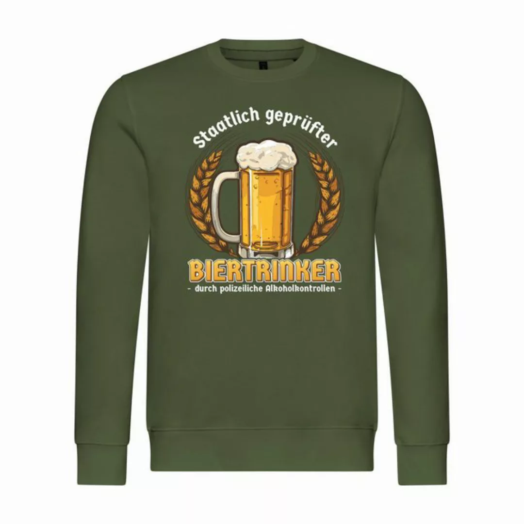 deinshirt Rundhalspullover Herren Pullover Staatlich geprüfter Biertrinker günstig online kaufen