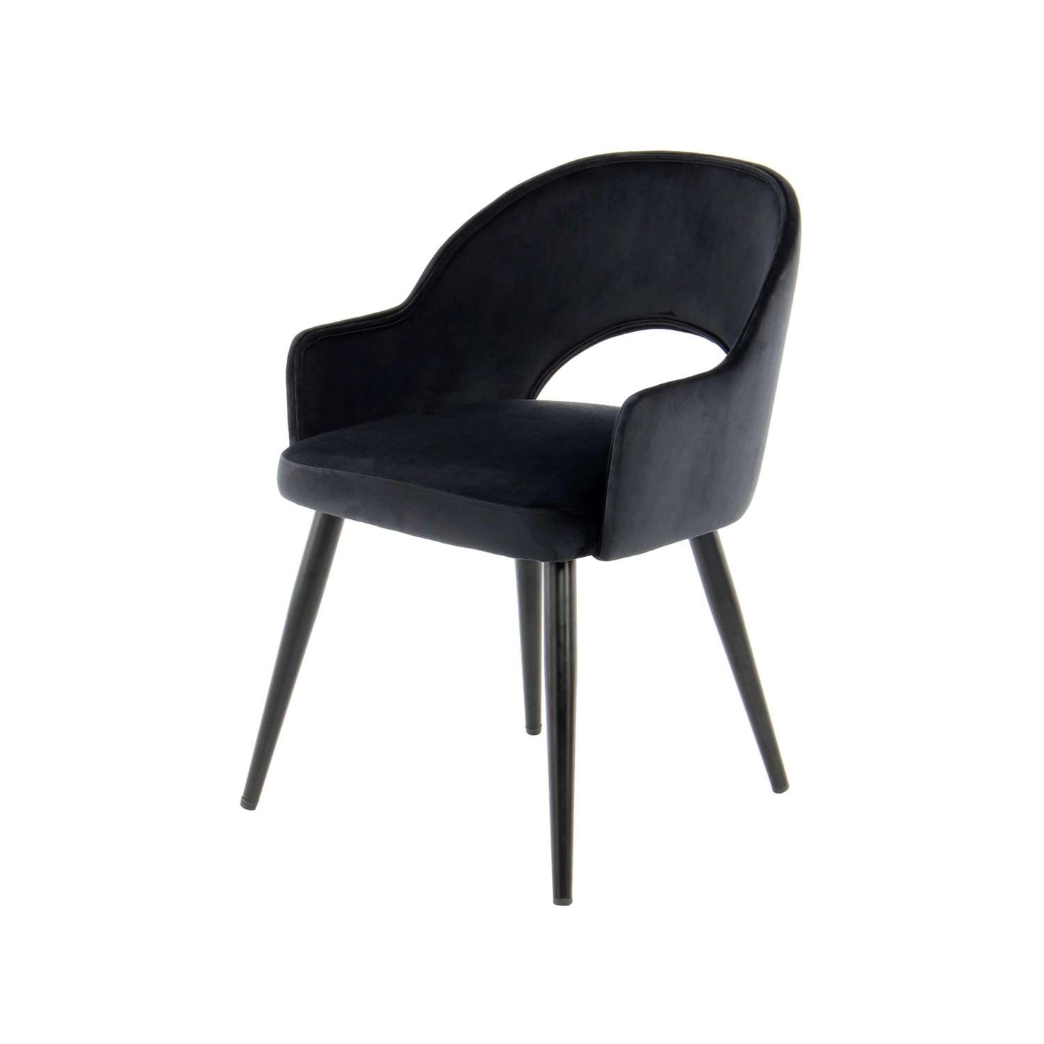 MeGusta Moderner Stuhl 2er-Set Schwarz Polsterstuhl Esszimmerstuhl mit Arml günstig online kaufen