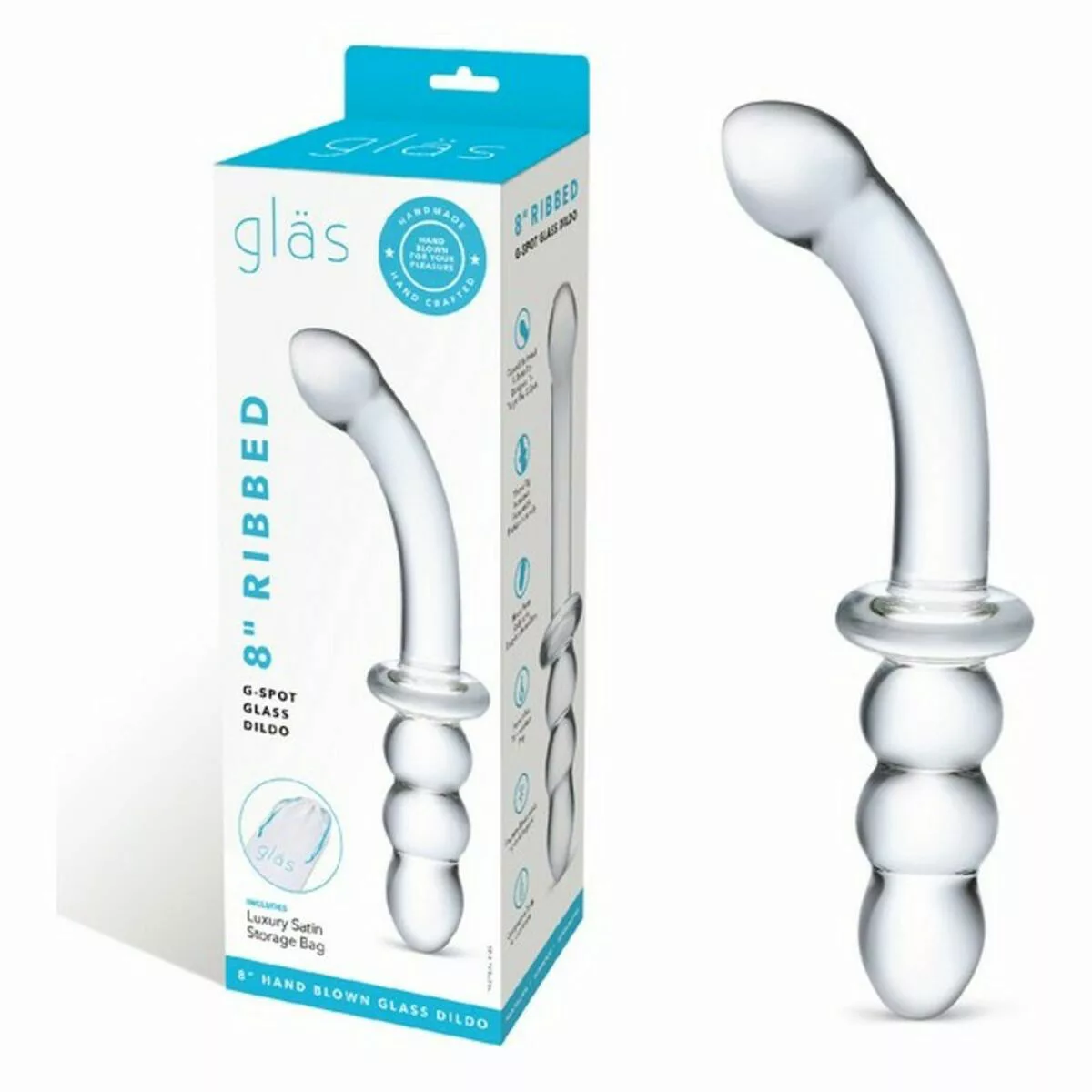 Ribbed G-spot Glass Dildo Glas günstig online kaufen