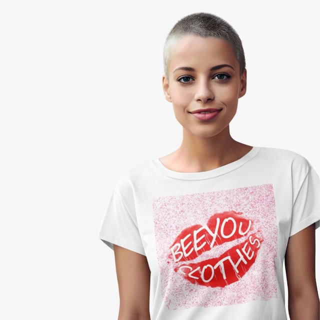 Beeyou. Clothes T-Shirt T-Shirt aus Bio-Baumwolle mit Beeyou Kuss Druck günstig online kaufen