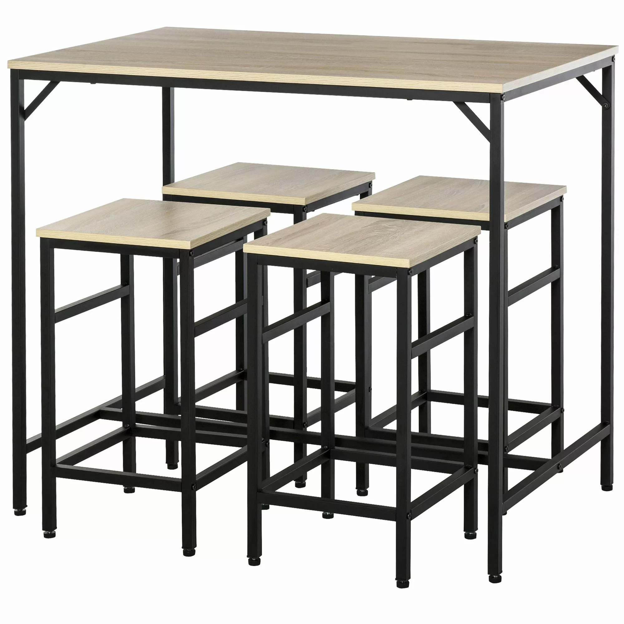 HOMCOM Bargruppe Bartisch mit Barhocker Set günstig online kaufen