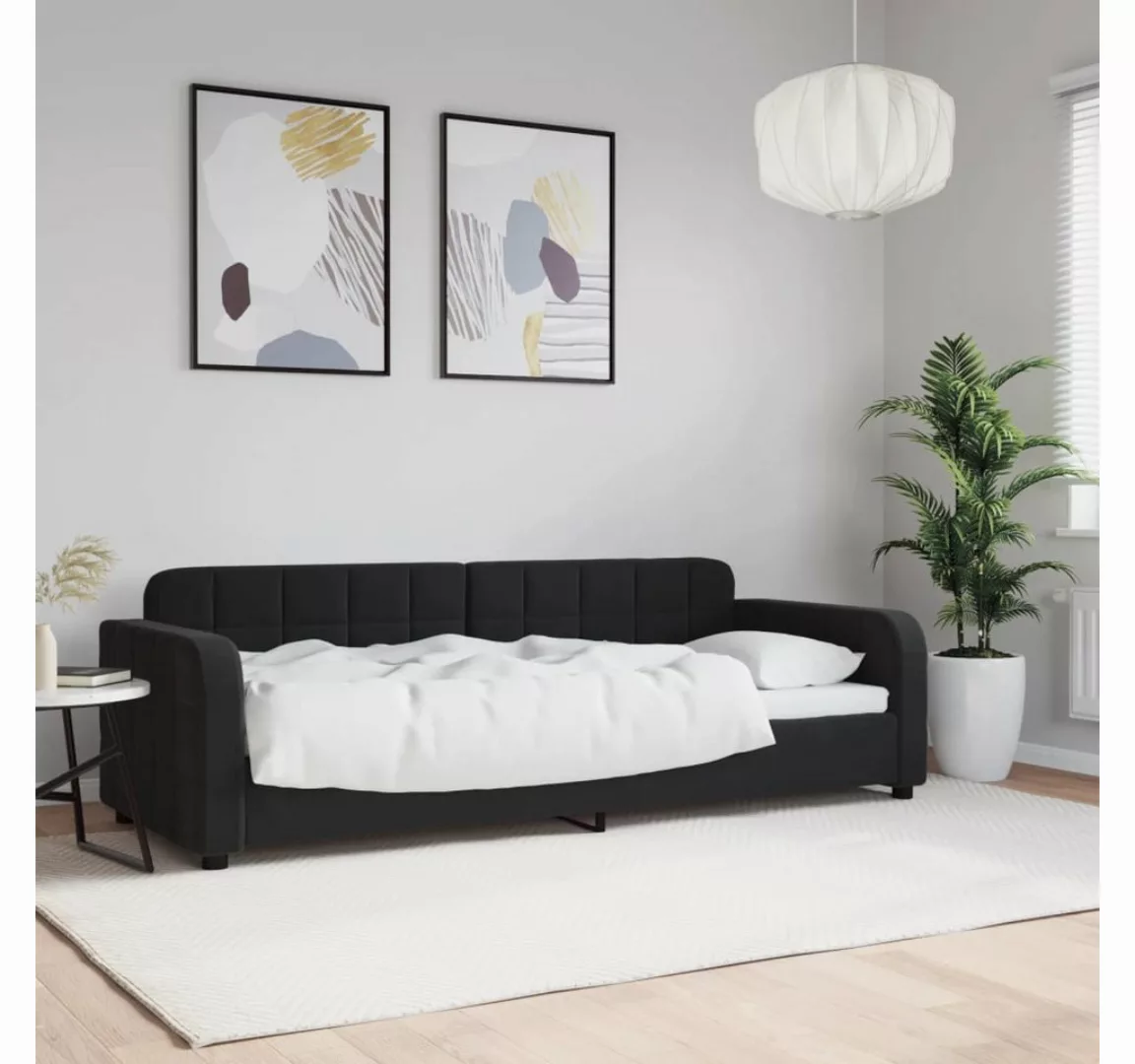 vidaXL Gästebett Tagesbett Schwarz 80x200 cm Samt Gästebett Gästecouch Gäst günstig online kaufen