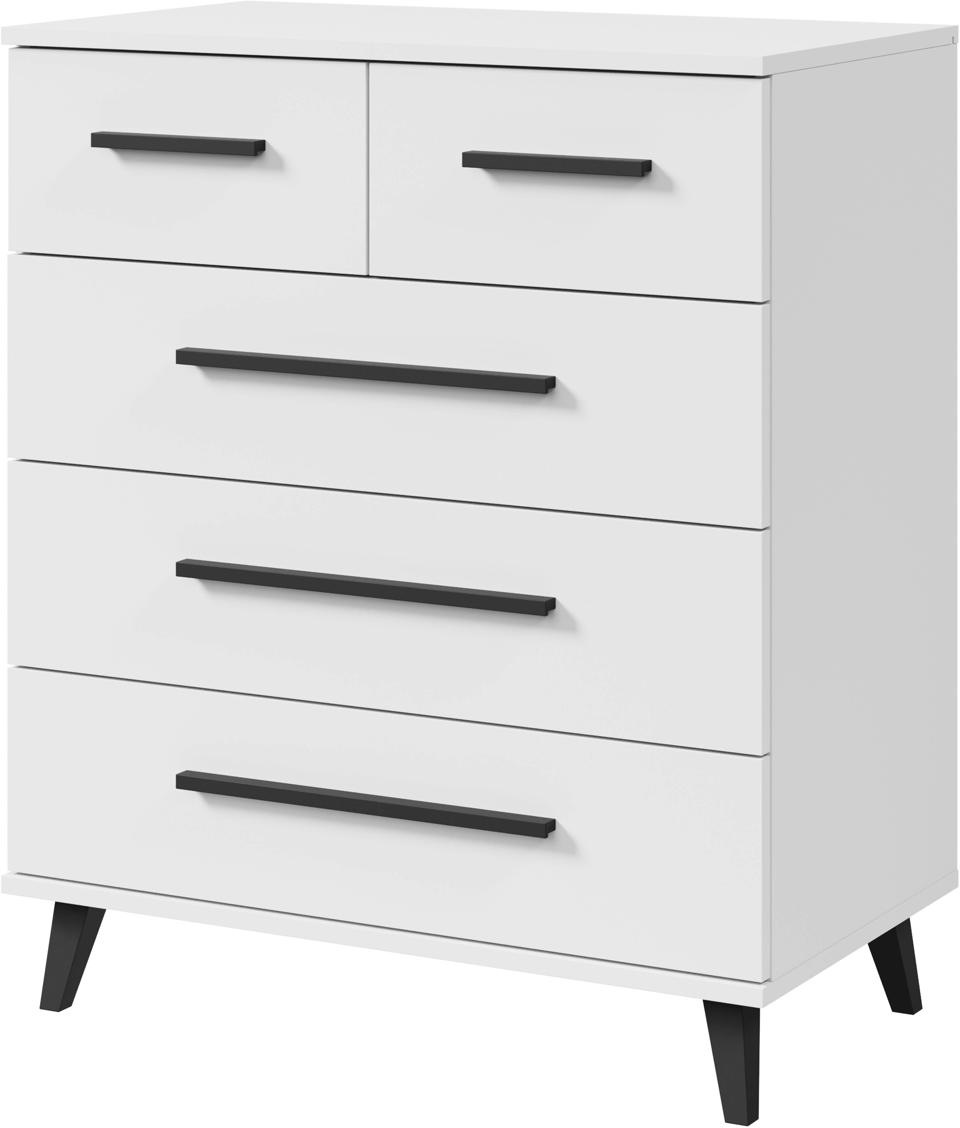 INOSIGN Sideboard "Lagos, Kommode, 5 Schubladen, schwarze Griffe & Füße", ( günstig online kaufen