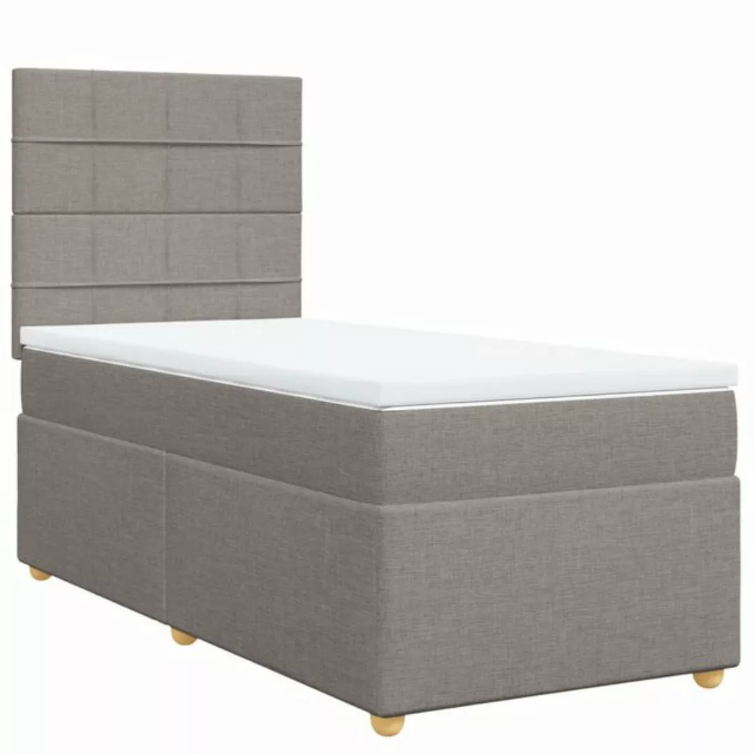 vidaXL Bett Boxspringbett mit Matratze Taupe 80x200 cm Stoff günstig online kaufen