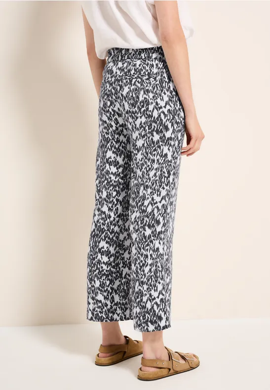 Gemusterte Wide Leg Hose günstig online kaufen