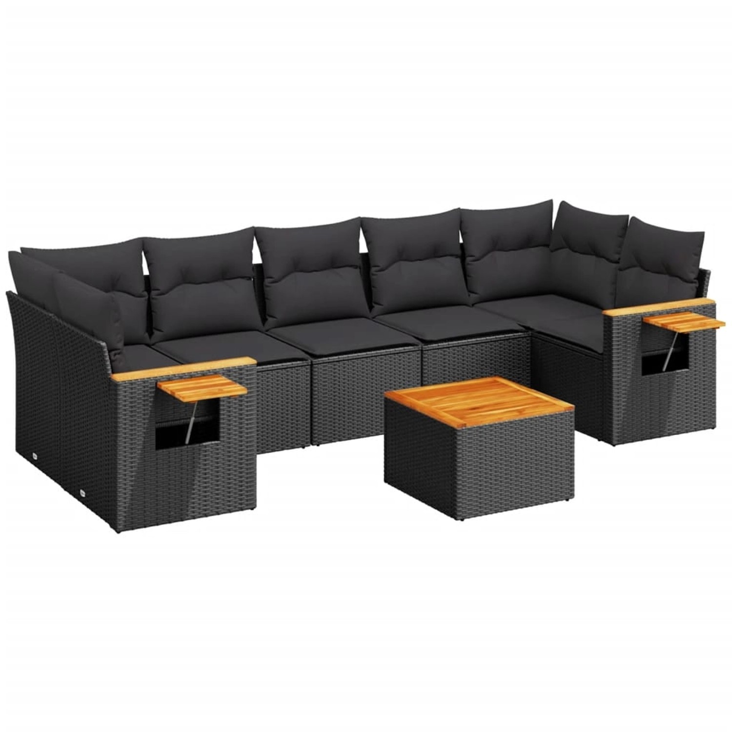 vidaXL 8-tlg Garten-Sofagarnitur mit Kissen Schwarz Poly Rattan Modell 231 günstig online kaufen