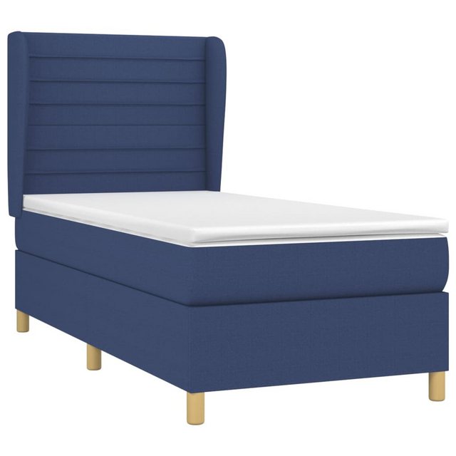 vidaXL Boxspringbett Boxspringbett mit Matratze Blau 80x200 cm Stoff Bett B günstig online kaufen