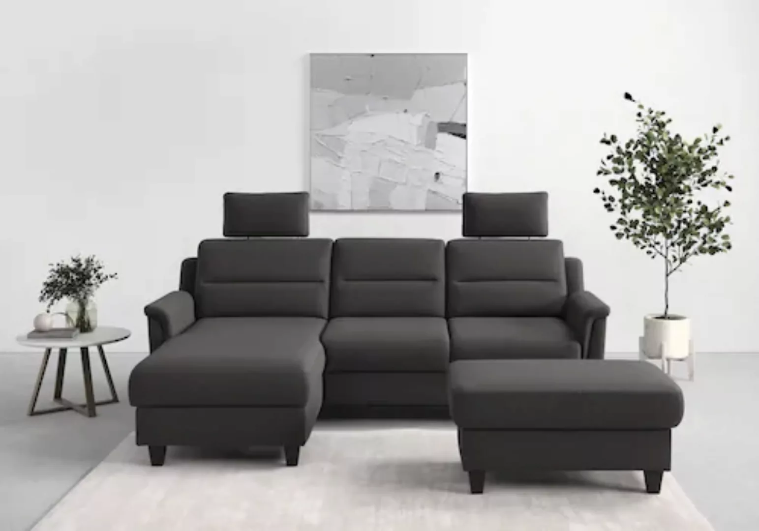 sit&more Ecksofa »Farö L-Form«, inklusive Federkern, wahlweise mit Bettfunk günstig online kaufen