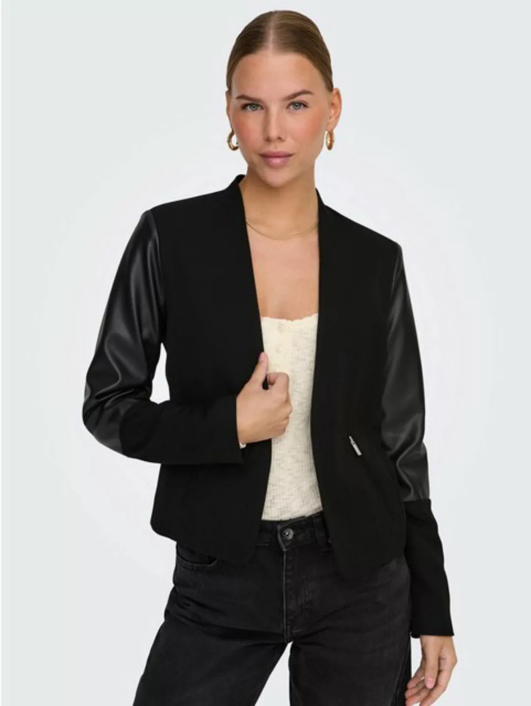 ONLY Kurzblazer ONLFARIDA LIFE L/S ZIP PU DET BLAZER TLR günstig online kaufen