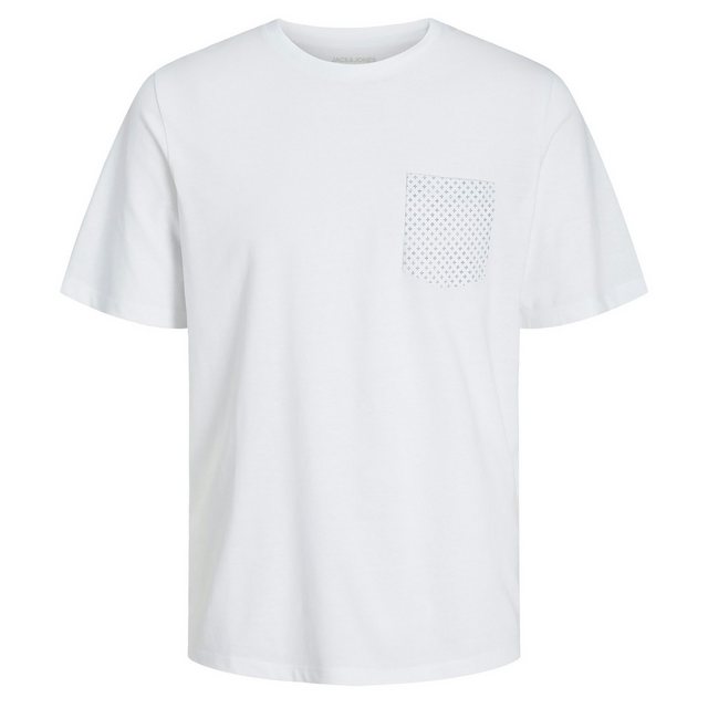 Jack & Jones Rundhalsshirt Große Größen T-Shirt JJLUIS POCKET weiß Brusttas günstig online kaufen