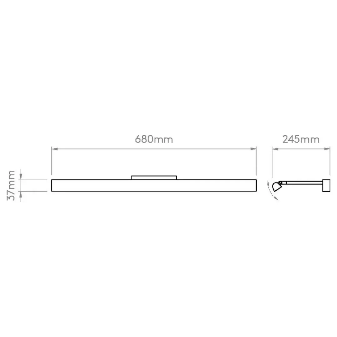 LED Bilderleuchte Renoir in Nickel-matt 6,3W 367lm 680mm günstig online kaufen