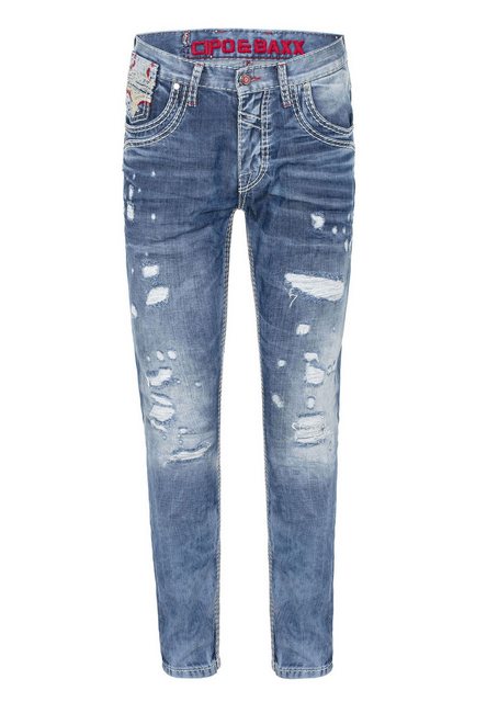 Cipo & Baxx 5-Pocket-Jeans Jeans bequeme Jeans im lässigen Destroyed-Look, günstig online kaufen