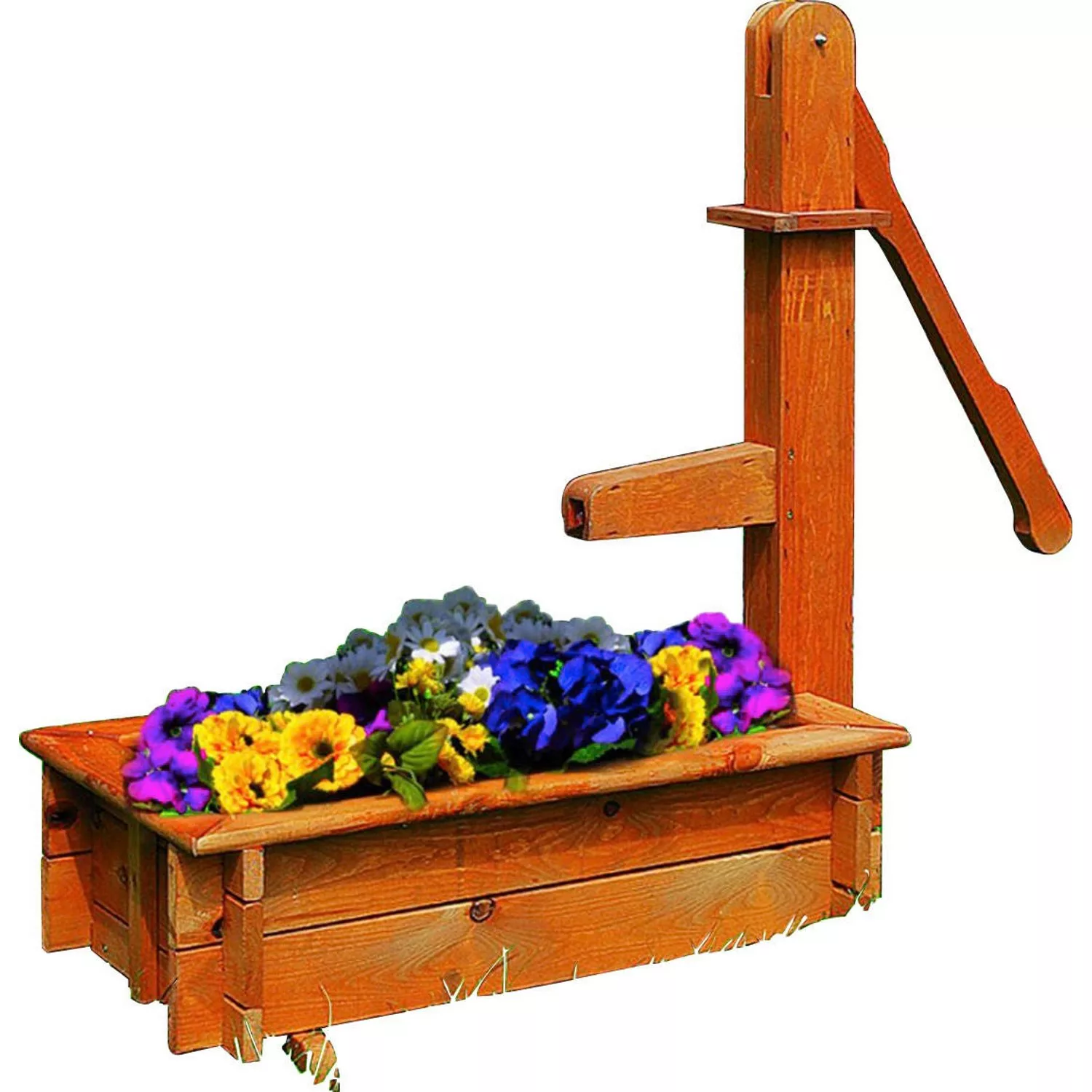 promadino Blumentopf, Holztrog mit Holzschwengelpumpe, BxTx: 110x40x100 cm günstig online kaufen