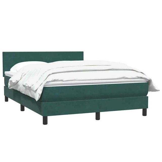 vidaXL Bett Boxspringbett mit Matratze Dunkelgrün 140x210 cm Samt günstig online kaufen