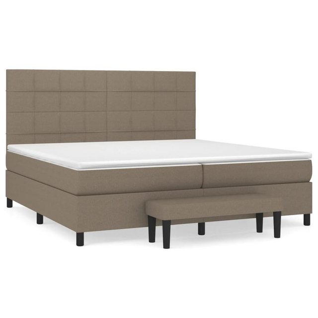 vidaXL Boxspringbett Boxspringbett mit Matratze Taupe 200x200 cm Stoff Bett günstig online kaufen