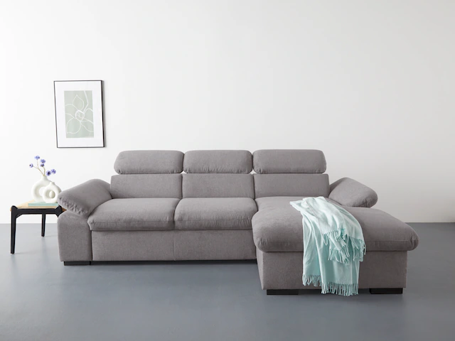COTTA Ecksofa »Lola L-Form mit Kopfteilfunktion & Hocker«, (Set, mit Hocker günstig online kaufen