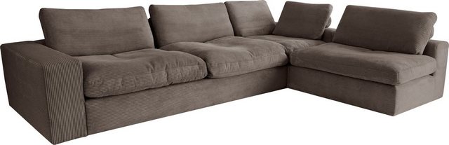 alina Ecksofa "Sandy", mit losen Sitz und Rückenkissen, in modernem Cordsto günstig online kaufen