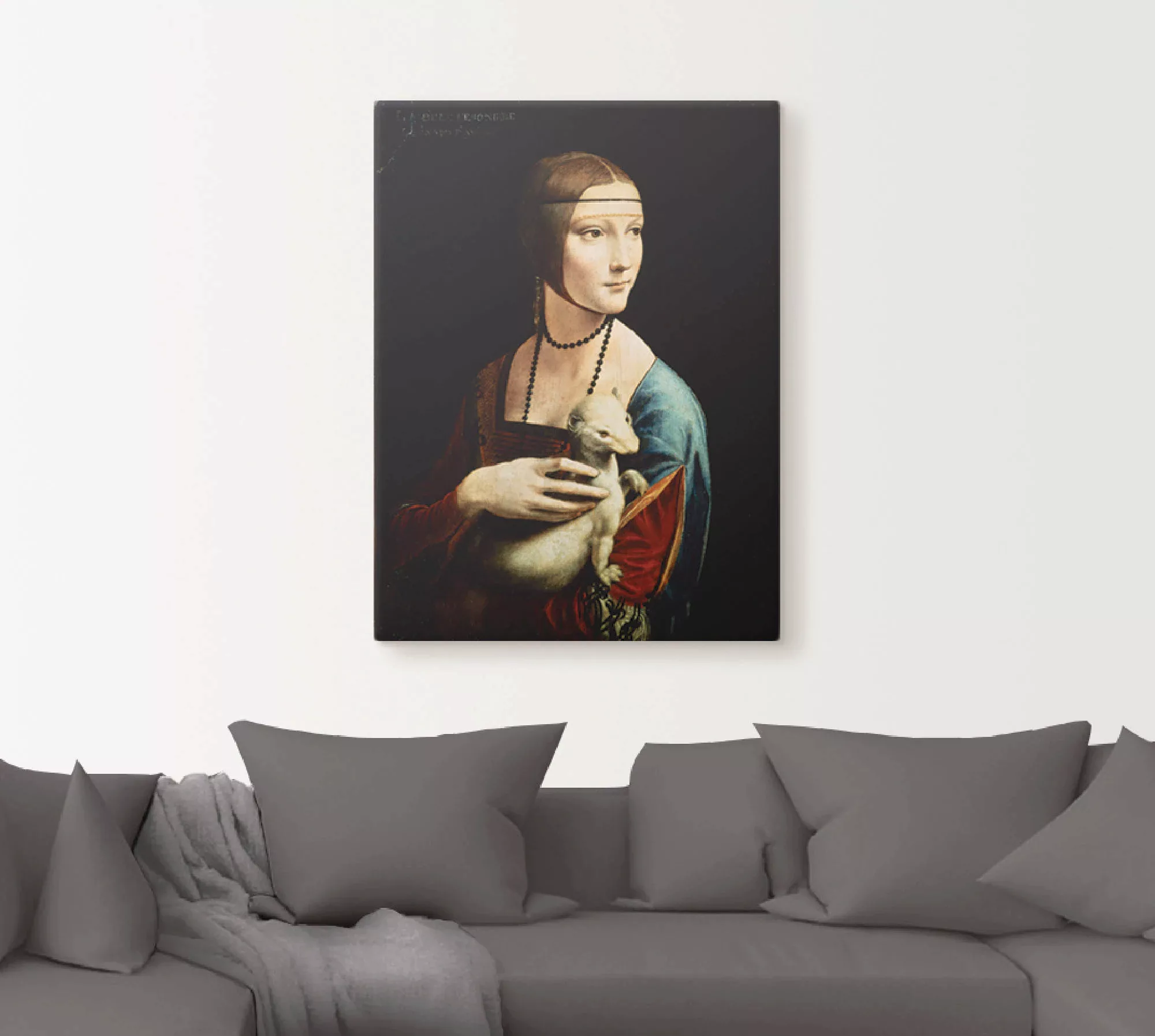 Artland Wandbild »Dame mit dem Hermelin Porträt«, Frau, (1 St.) günstig online kaufen