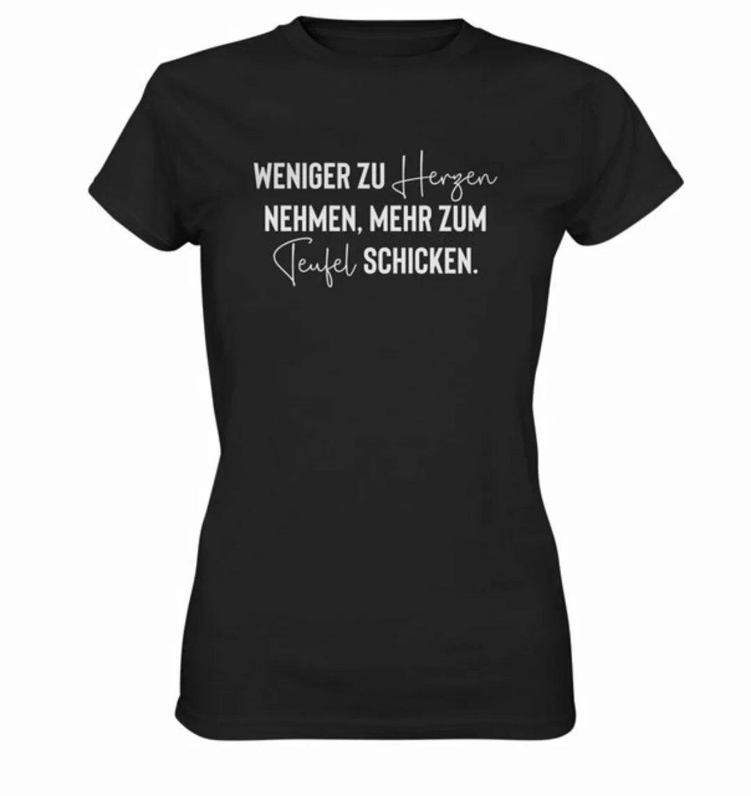 RABUMSEL Print-Shirt Weniger zu Herzen nehmen, mehr zum Teufel schicken - F günstig online kaufen