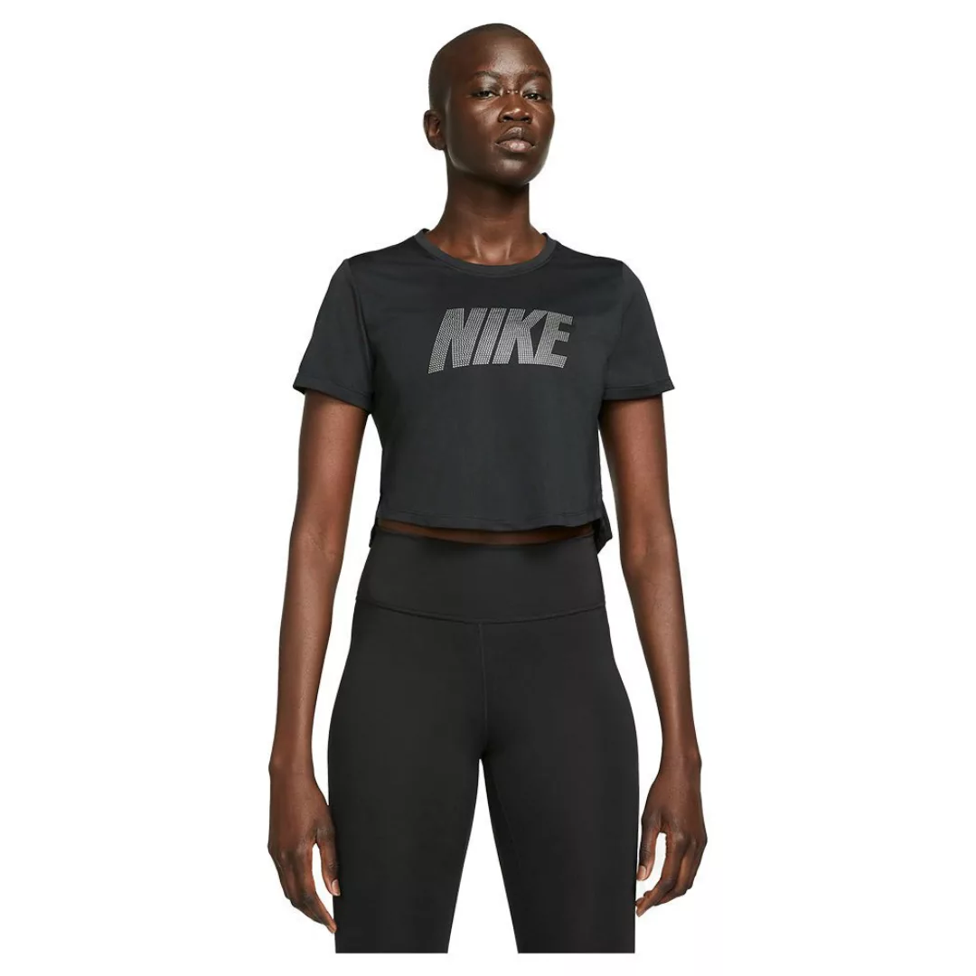 Nike Dri Fit One Standard Fit Graphic Kurzarm T-shirt L Black / Metallic Si günstig online kaufen