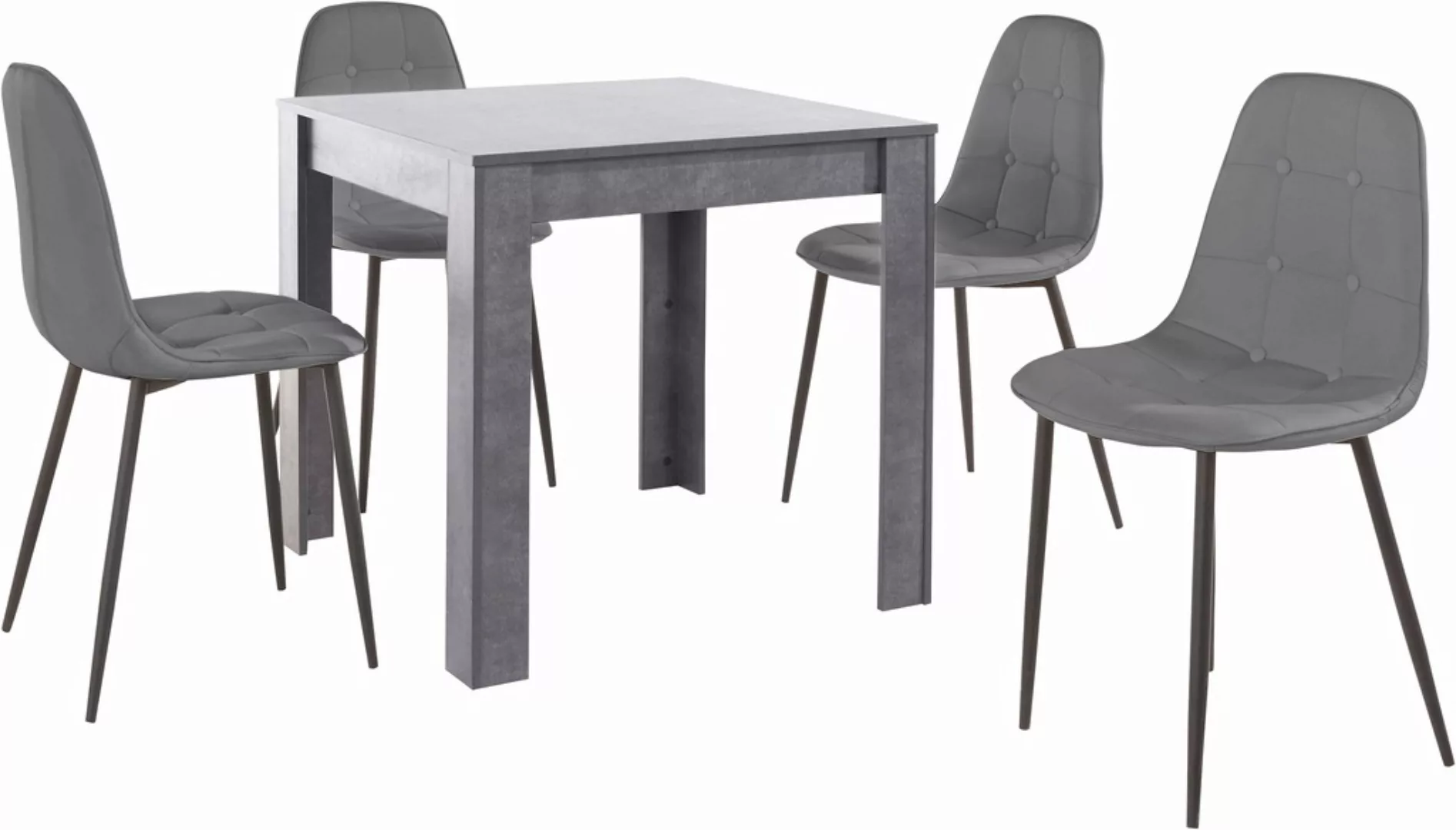 INOSIGN Essgruppe, (Set, 5 tlg.), mit Esstisch 80 cm breit günstig online kaufen