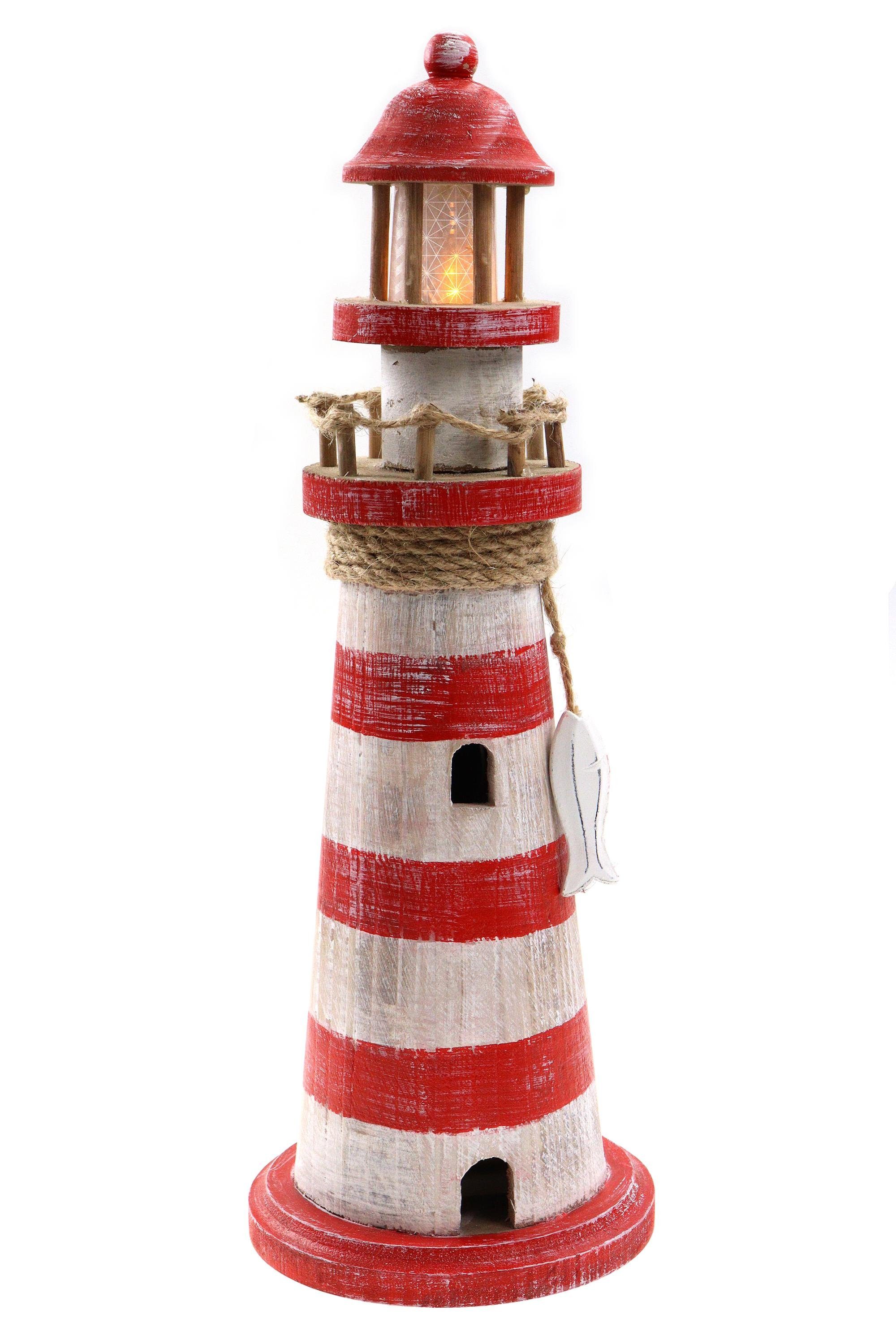 ELLUG LED-Dekofigur Leuchtturm aus Holz mit günstig online kaufen