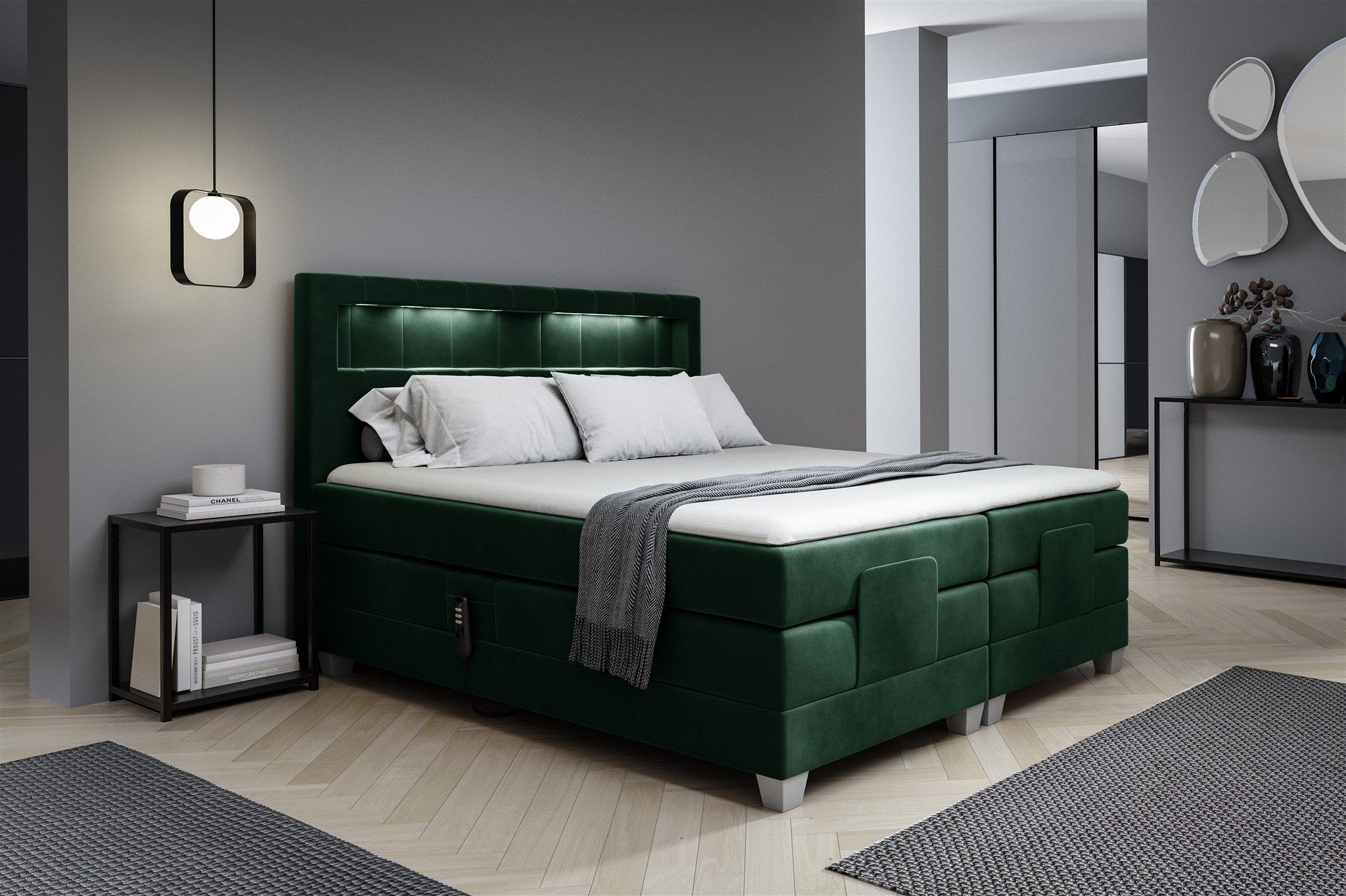 Fun Möbel Boxspringbett Schlafzimmerbett DAVIDE Elektrisch günstig online kaufen