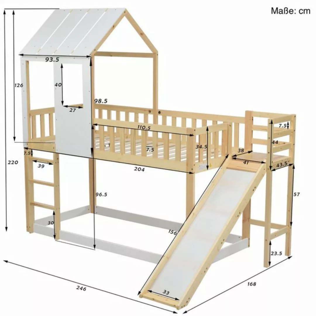 SOFTWEARY Etagenbett Kinderbett mit 2 Schlafgelegenheiten und Lattenrost (9 günstig online kaufen