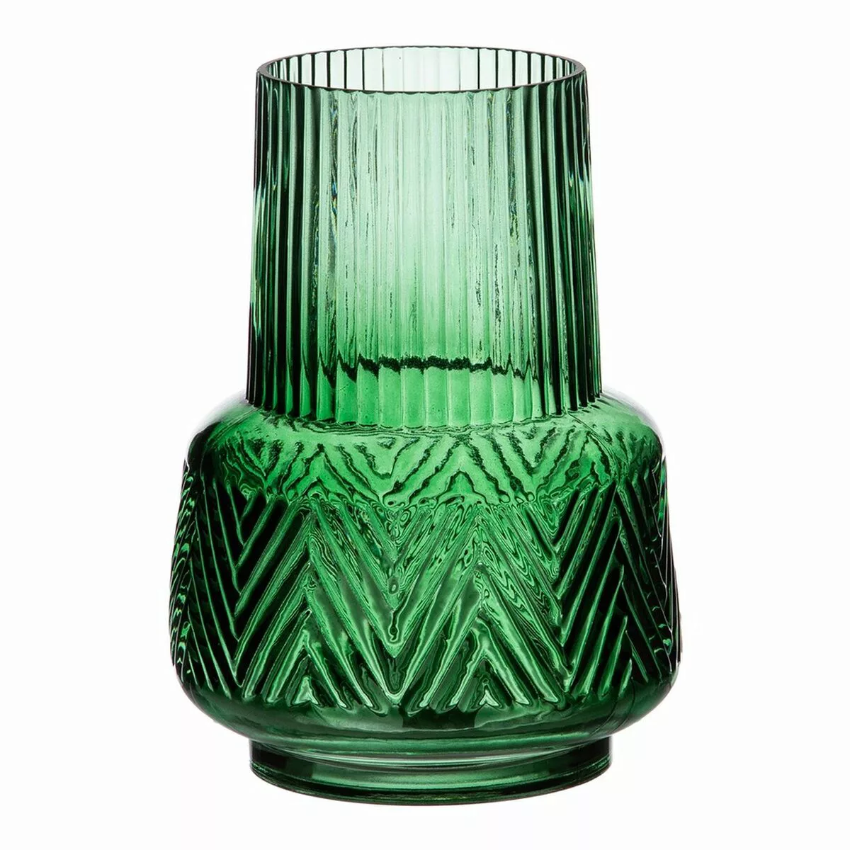 Vase 17 X 17 X 23,5 Cm Grün Glas günstig online kaufen