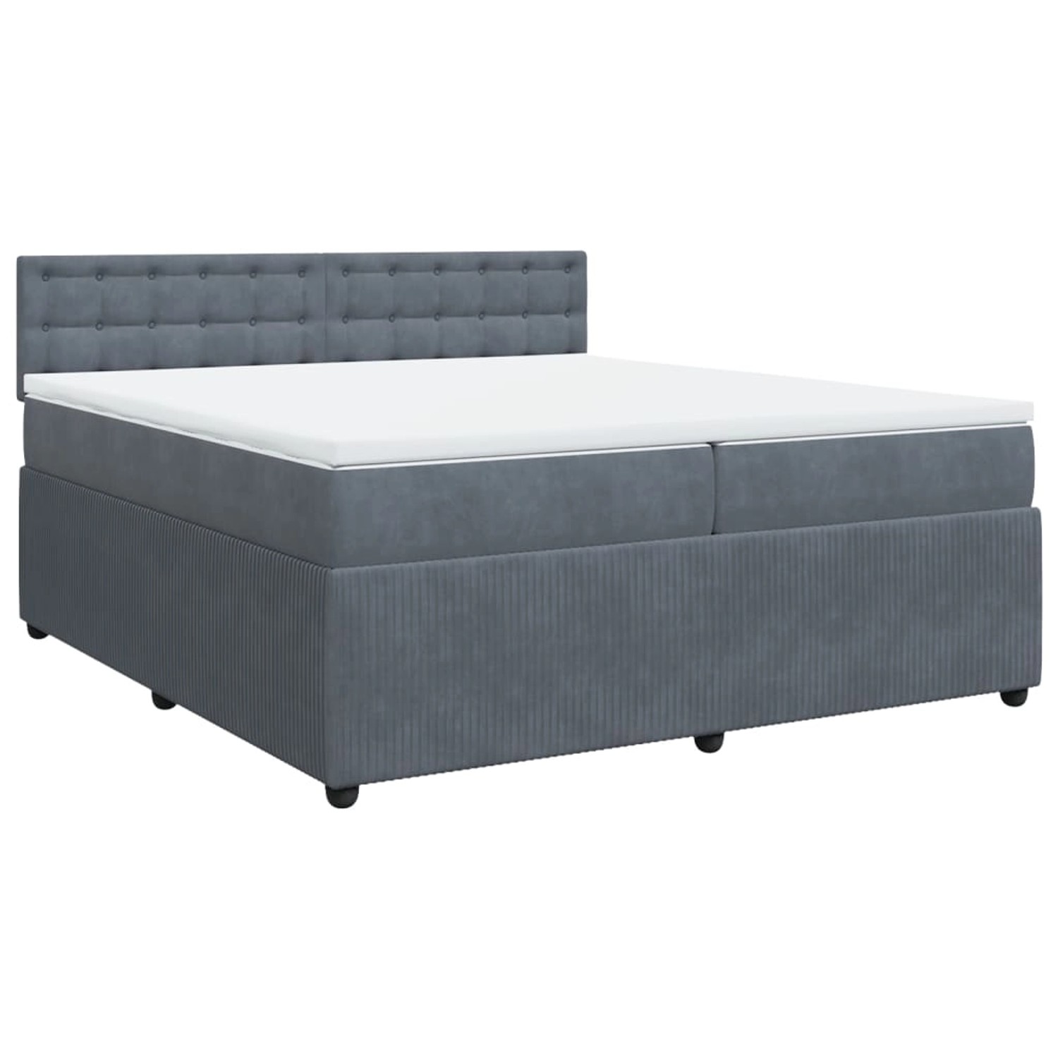 vidaXL Boxspringbett mit Matratze Dunkelgrau 200x200 cm Samt2104268 günstig online kaufen