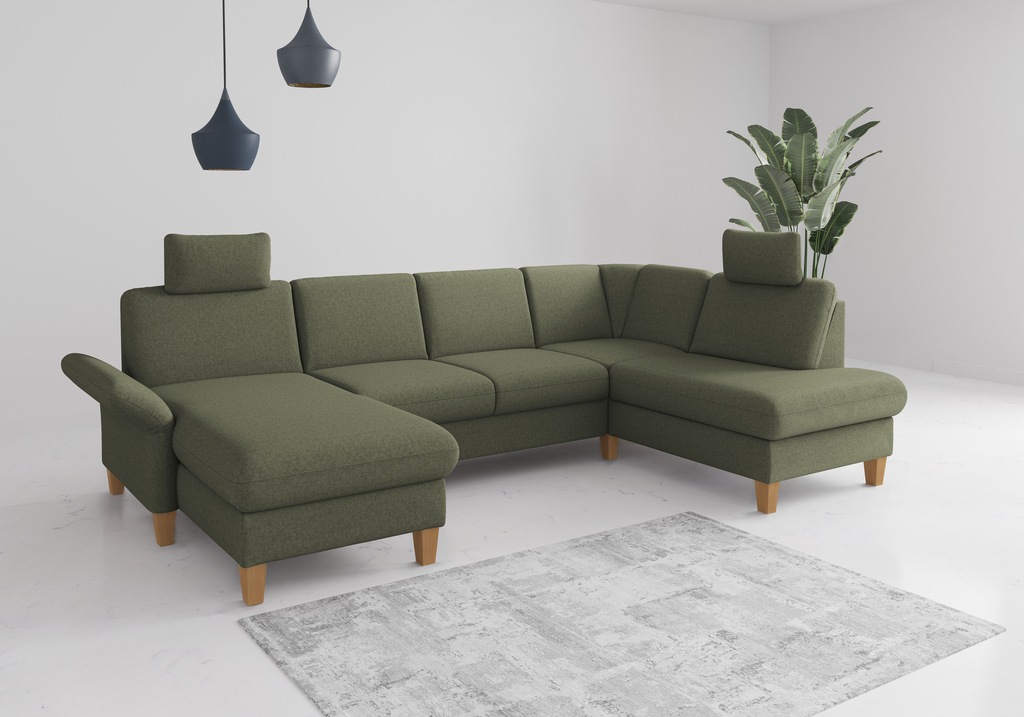 Home affaire Wohnlandschaft "Rochelle, U-Form", optional mit Armteilverstel günstig online kaufen