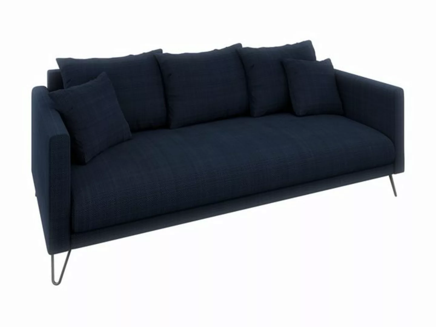 S-Style Möbel 3-Sitzer Sofa Harmony aus Chenille-Stoff mit Hohen Schwarzen günstig online kaufen