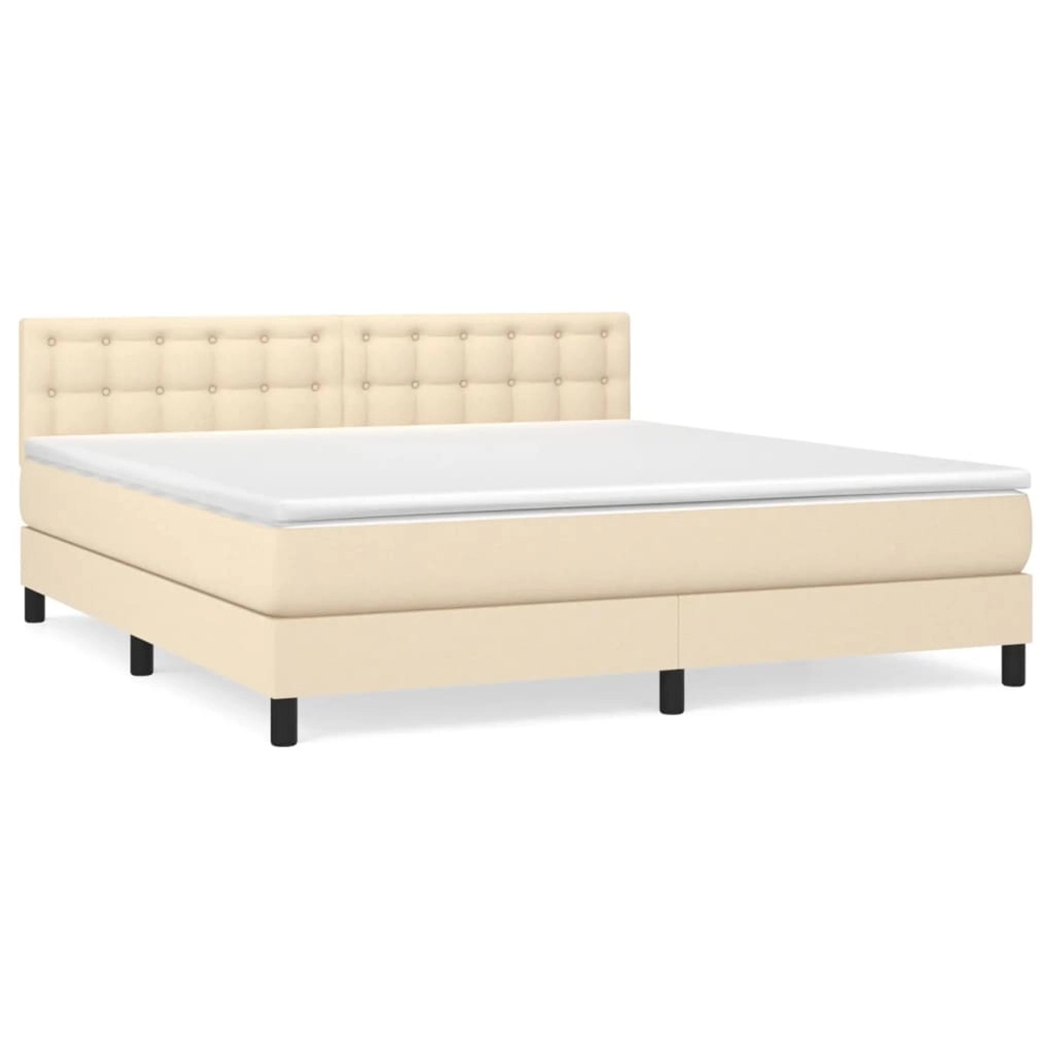 vidaXL Boxspringbett Boxspringbett mit Matratze Creme 180x200 cm Stoff Bett günstig online kaufen