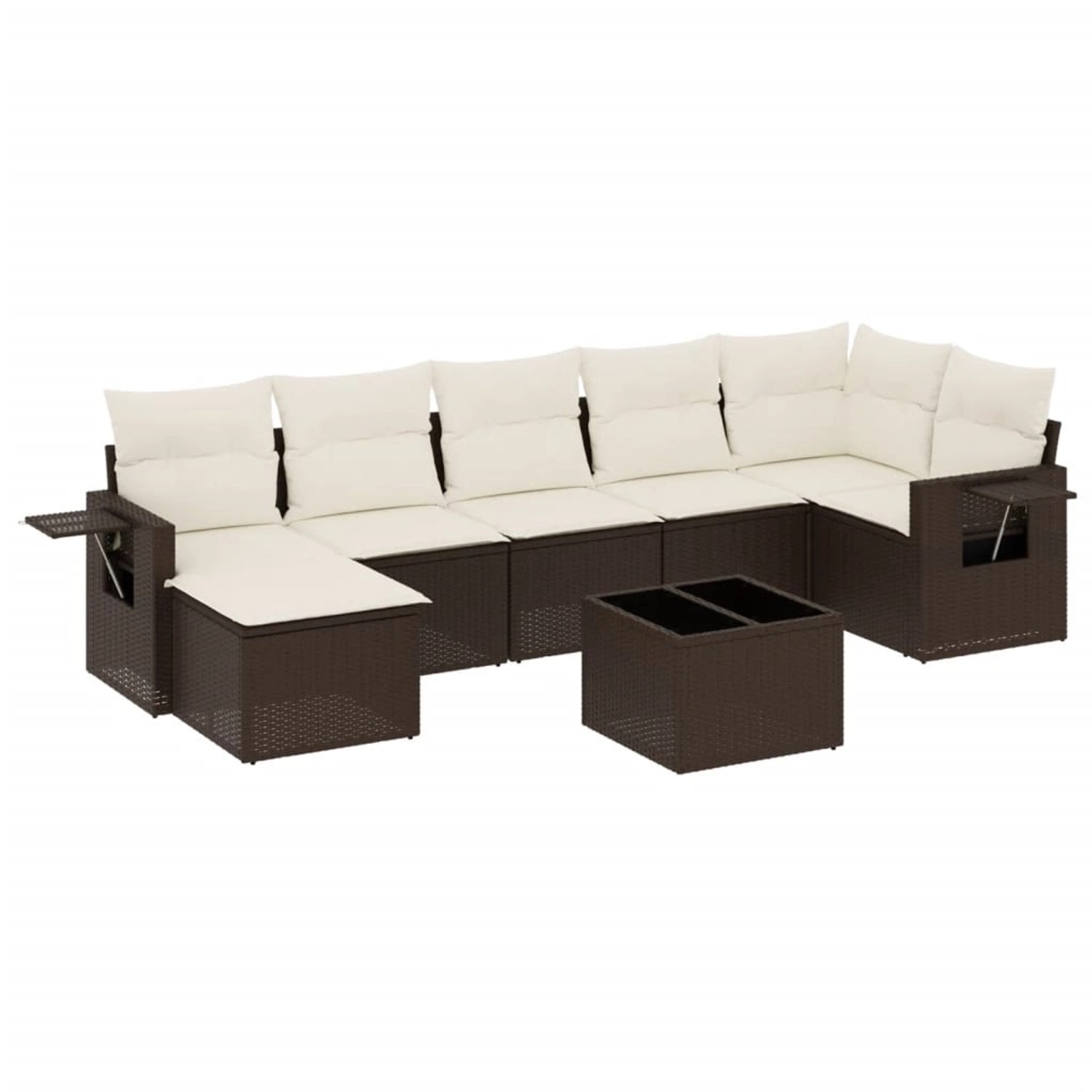 vidaXL 8-Tlg Garten-Sofagarnitur mit Kissen Braun Poly Rattan 3252830 günstig online kaufen