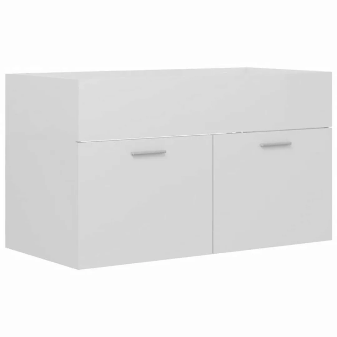 Waschbeckenunterschrank Hochglanz-weiß 80x38,5x46 Cm Spanplatte günstig online kaufen