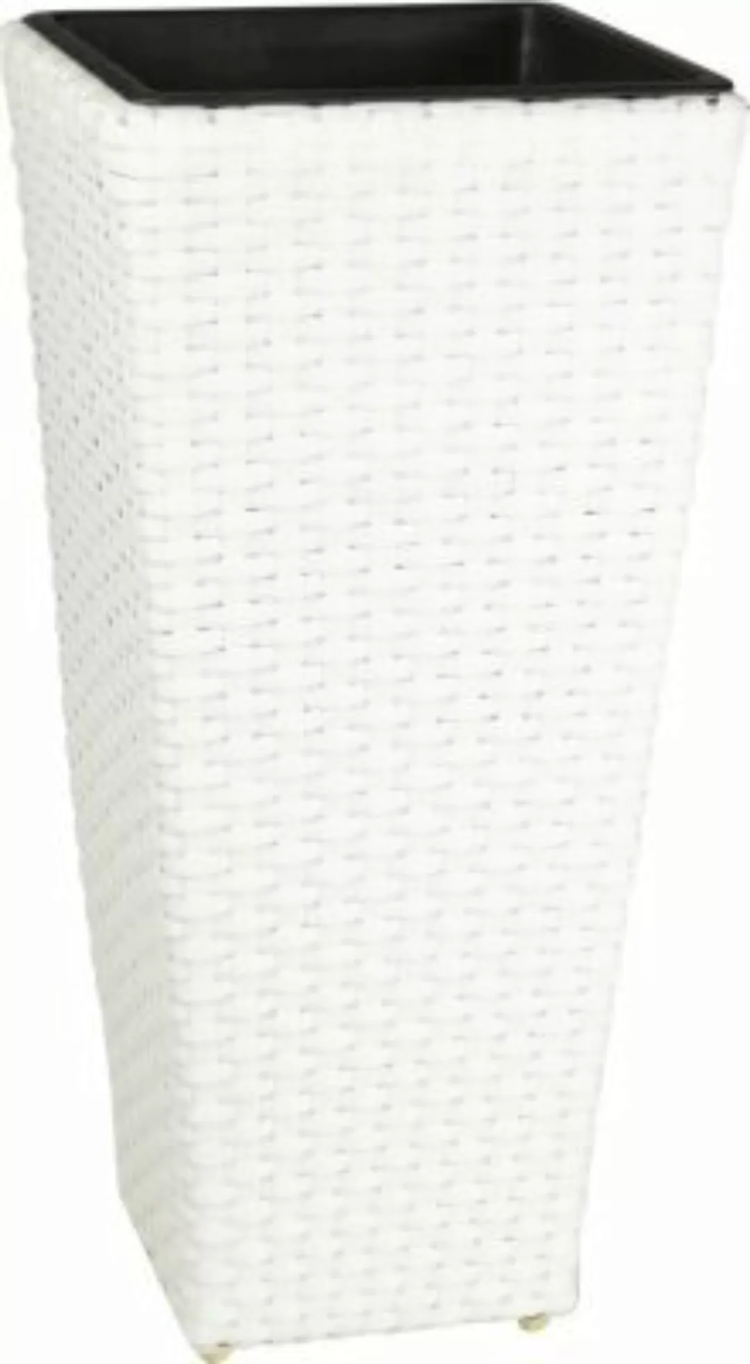 Gartenfreude Pflanzkübel Polyrattan konisch 28 cm x 28 cm Weiß günstig online kaufen